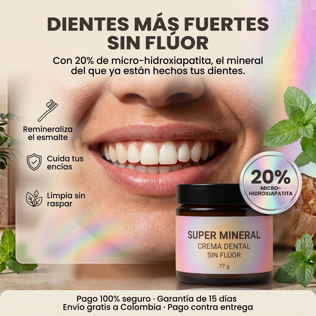 Crema Dental Mineral sin Flúor | Con Hidroxiapatita 77 g