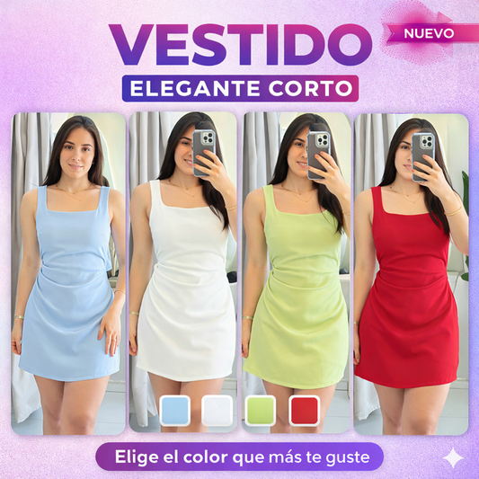 VESTIDO CORTO TIPO SHORT ELEGANTE