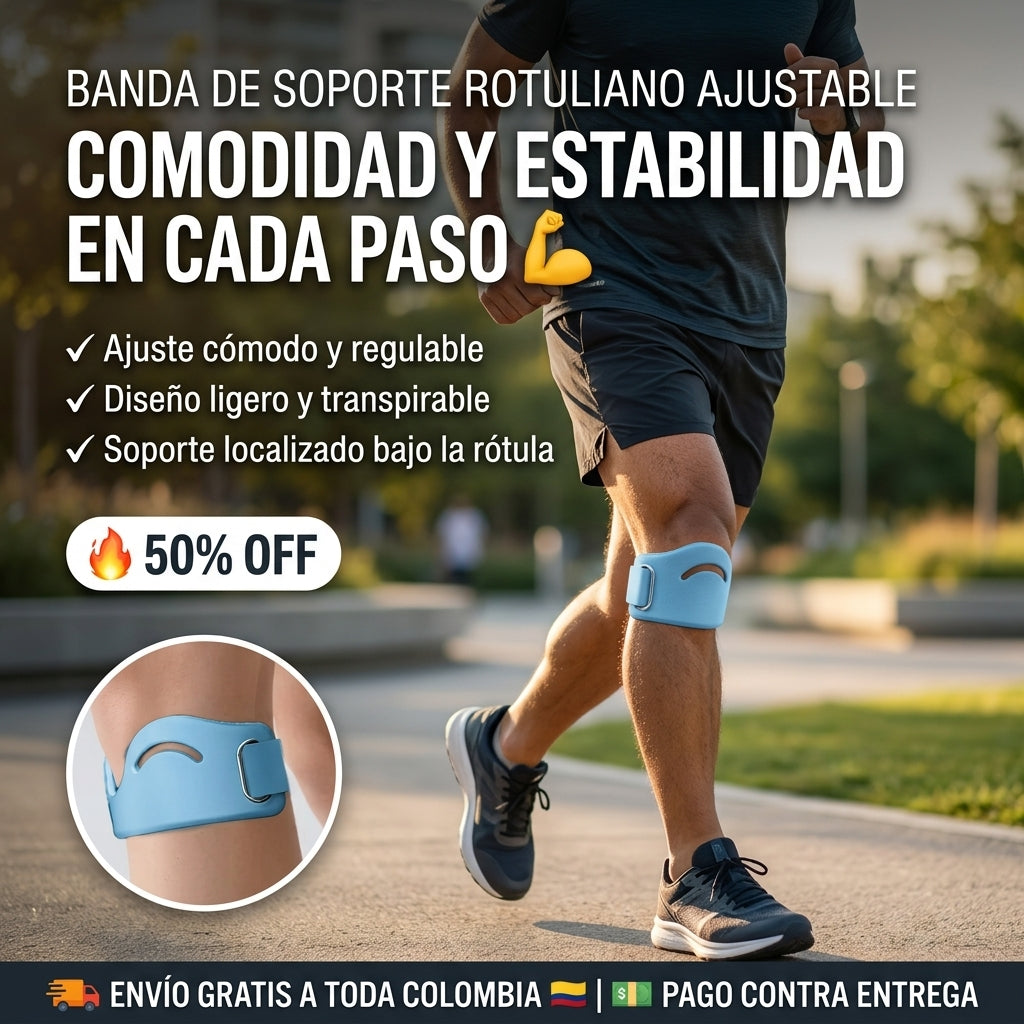 Banda de Soporte Rotuliano Ajustable – Comodidad y Estabilidad en Cada Paso