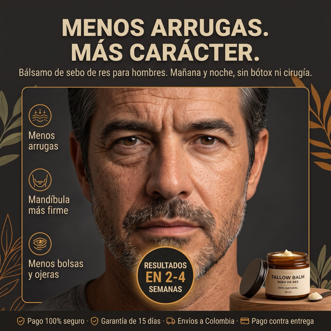 Bálsamo de Sebo de Res | Defensa Antiarrugas para Hombres 60 ml